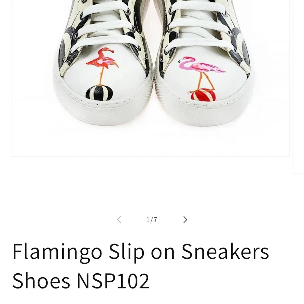 Women's Black and White Flamingo Neefs Sneakers size 39 8.5 made in Turkey